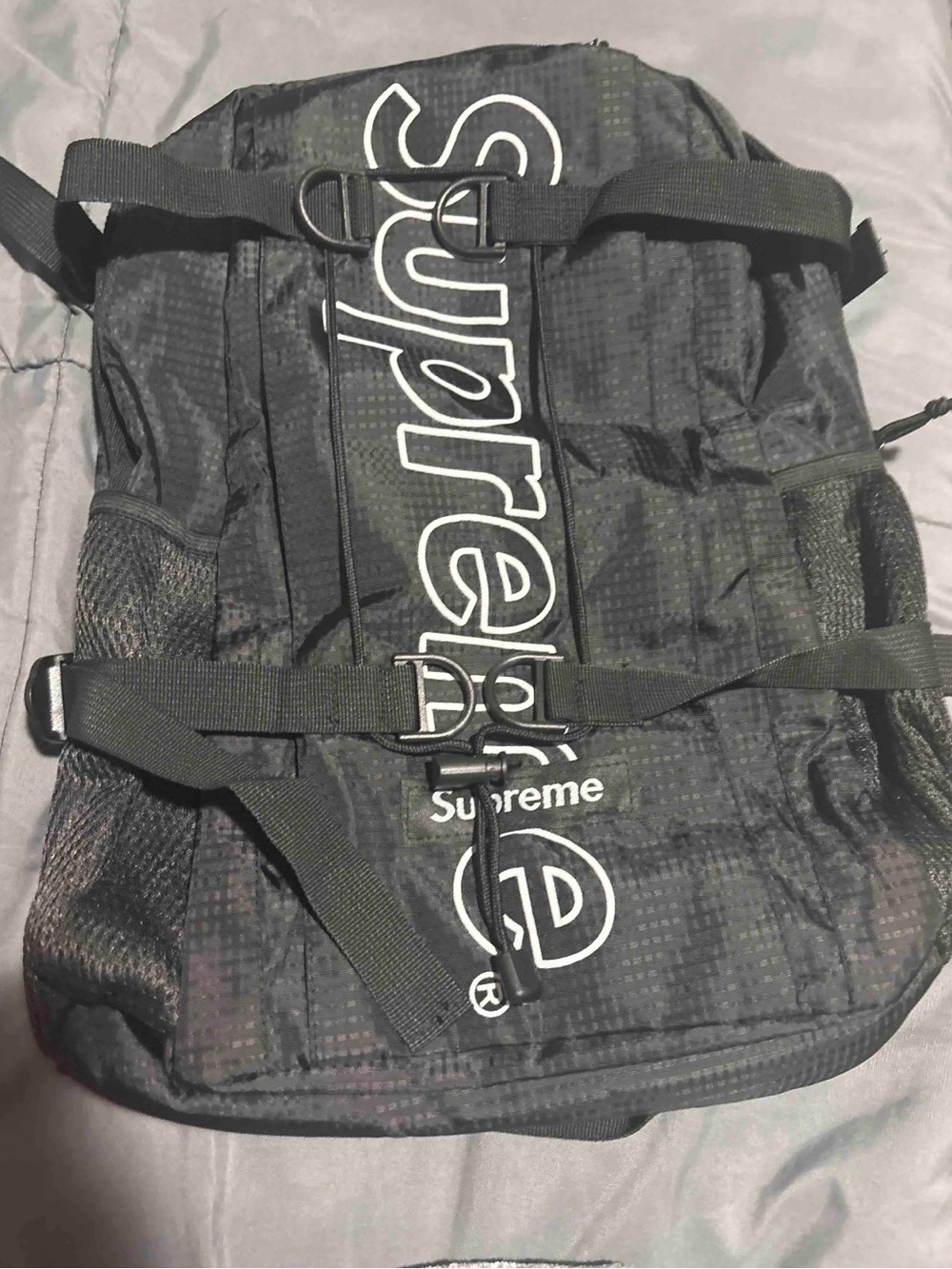 Supreme Black Logo Roll-Top Backpack